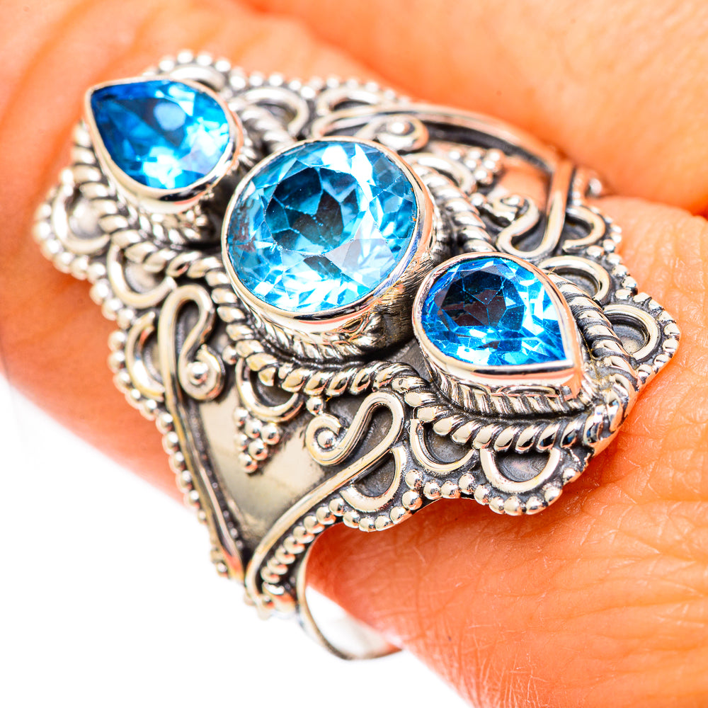 Swiss Blue Topaz Rings handcrafted by Anasilvercos - RING125350