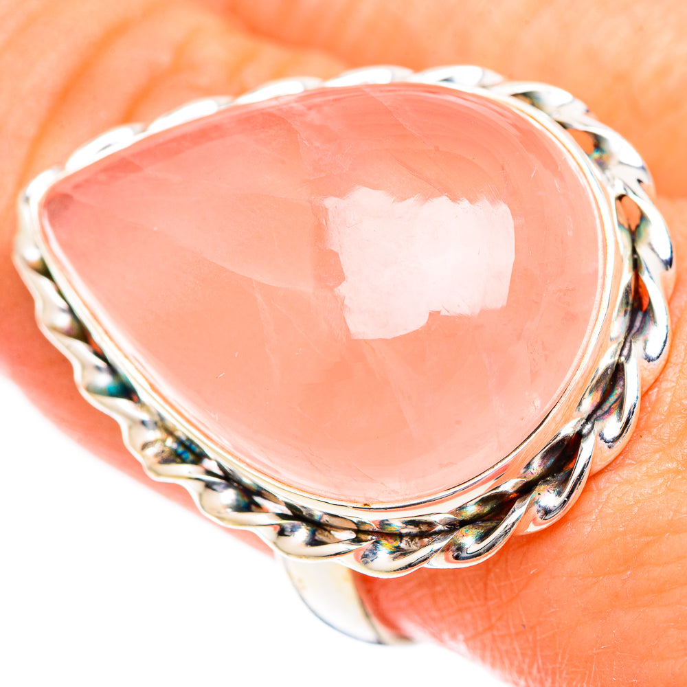 Rose Quartz Rings handcrafted by Anasilvercos - RING125354