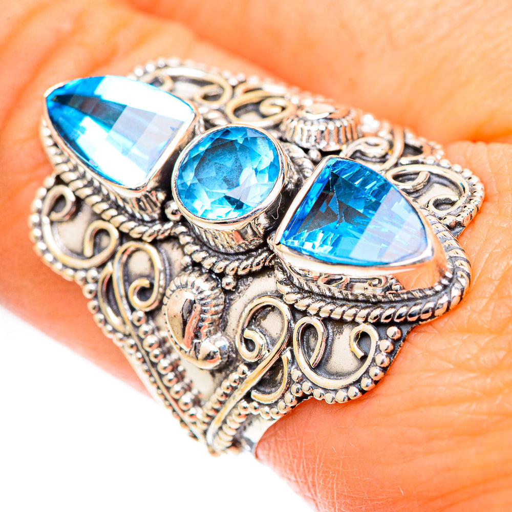 Swiss Blue Topaz Rings handcrafted by Anasilvercos - RING125371