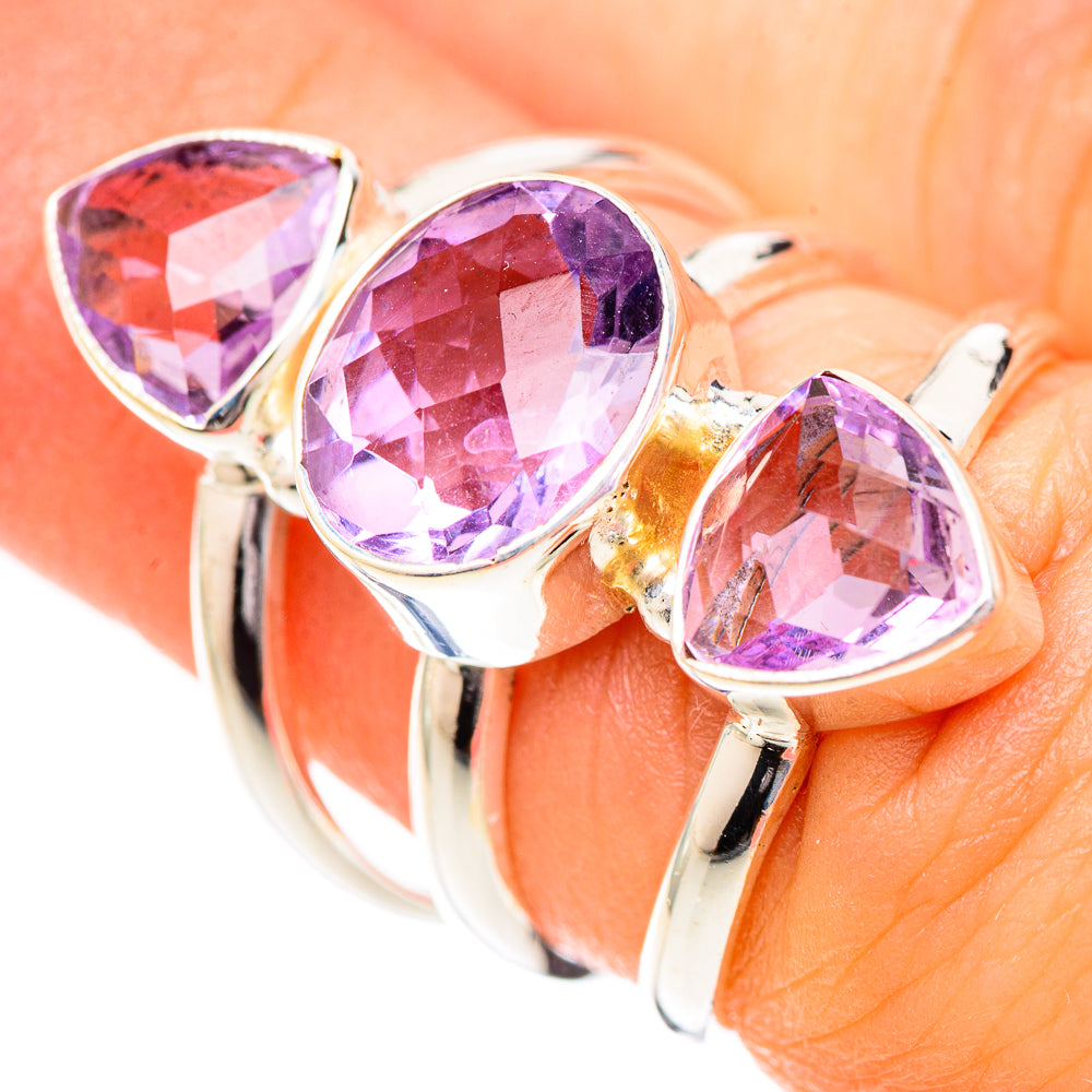 Pink Amethyst Rings handcrafted by Anasilvercos - RING125405