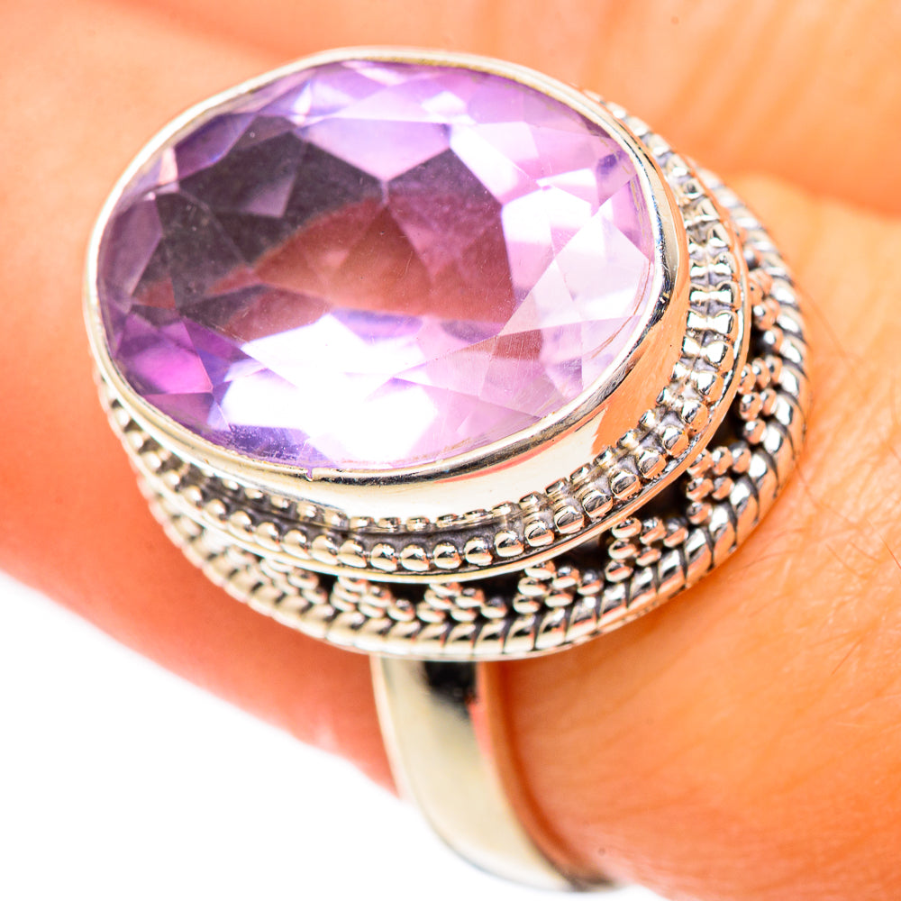 Pink Amethyst Rings handcrafted by Anasilvercos - RING125414