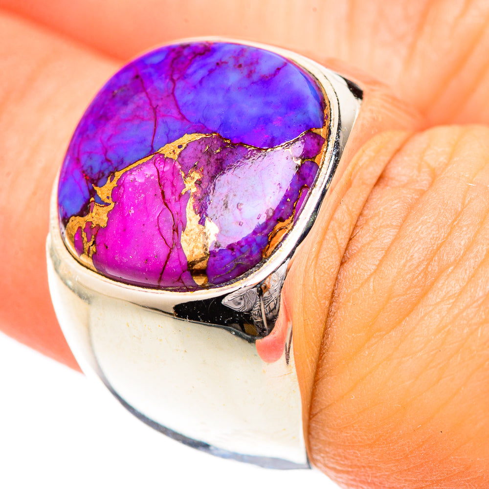 Purple Copper Composite Turquoise Rings handcrafted by Anasilvercos - RING125415