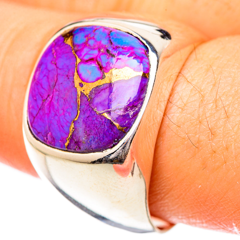 Purple Copper Composite Turquoise Rings handcrafted by Anasilvercos - RING125425