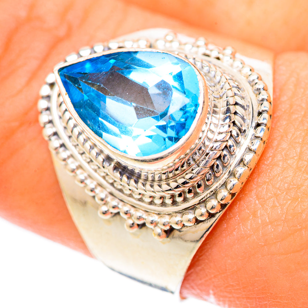 Swiss Blue Topaz Rings handcrafted by Anasilvercos - RING125440