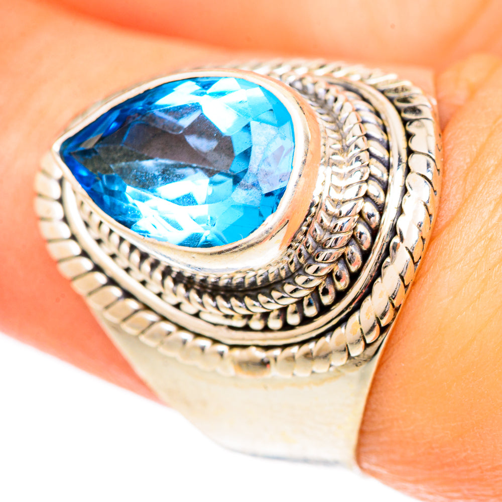 Swiss Blue Topaz Rings handcrafted by Anasilvercos - RING125446