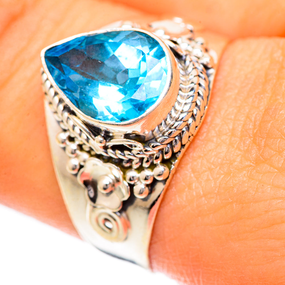 Swiss Blue Topaz Rings handcrafted by Anasilvercos - RING125449