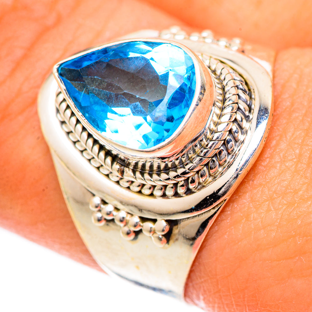 Swiss Blue Topaz Rings handcrafted by Anasilvercos - RING125465