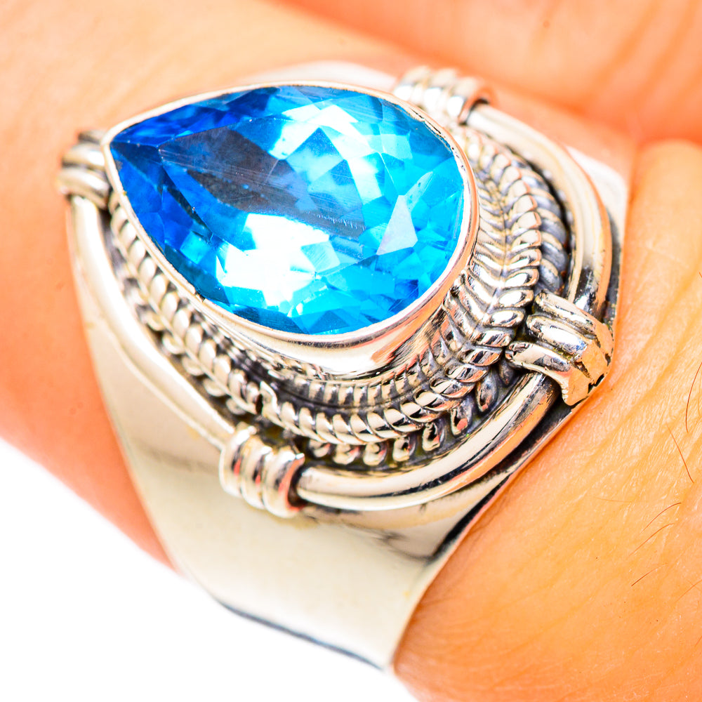 Swiss Blue Topaz Rings handcrafted by Anasilvercos - RING125486