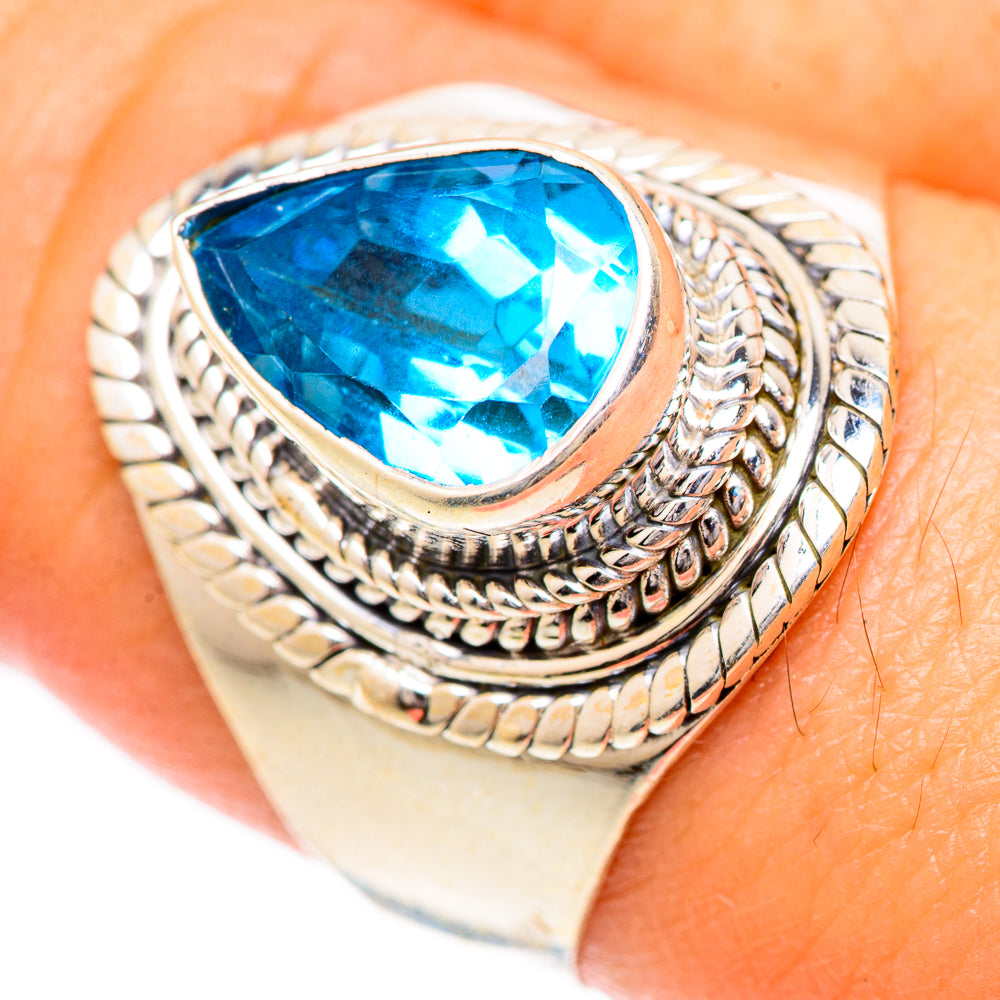 Swiss Blue Topaz Rings handcrafted by Anasilvercos - RING125489