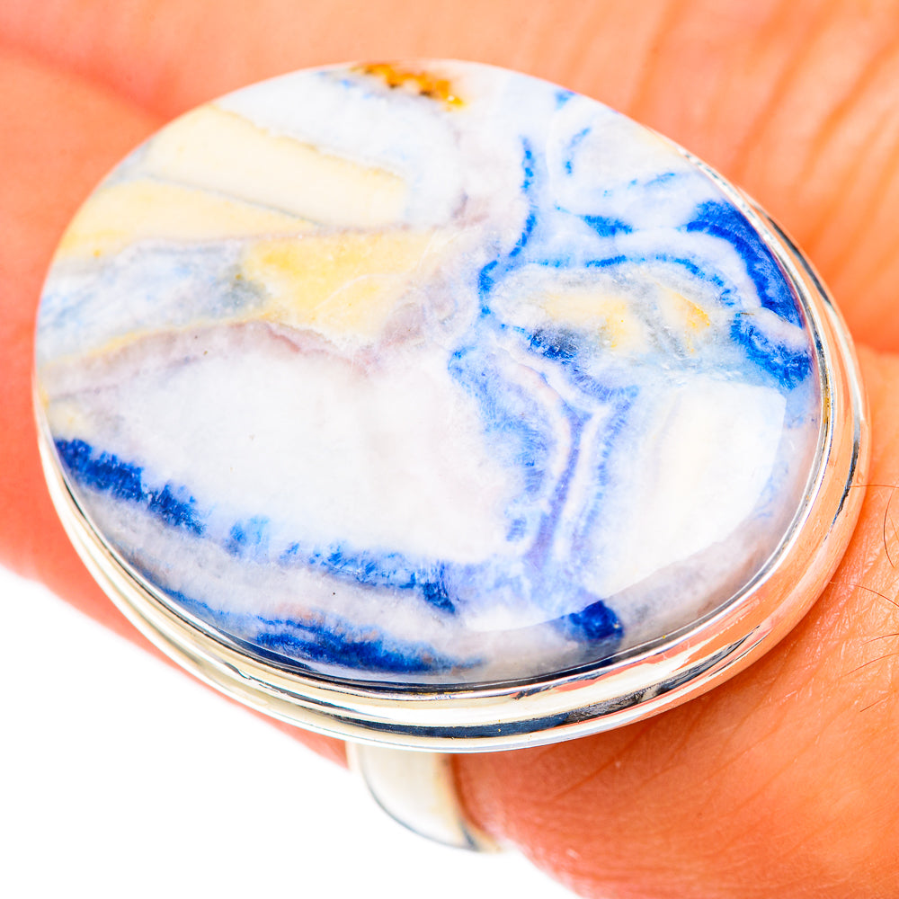 Blue Scheelite Rings handcrafted by Anasilvercos - RING125494