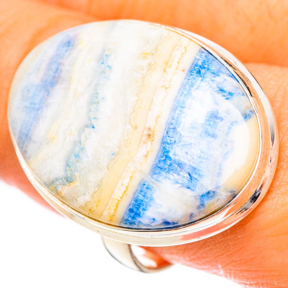 Blue Scheelite Rings handcrafted by Anasilvercos - RING125549