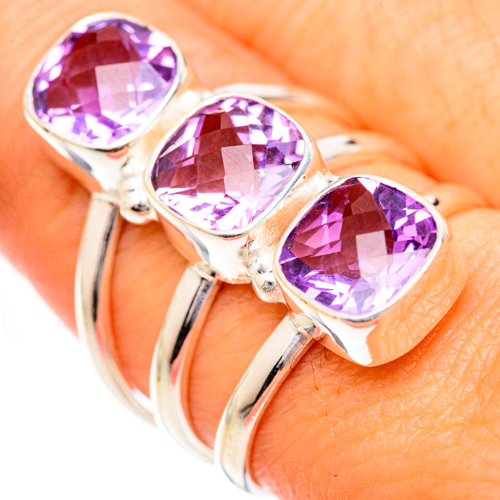 Pink Amethyst Rings handcrafted by Anasilvercos - RING125554