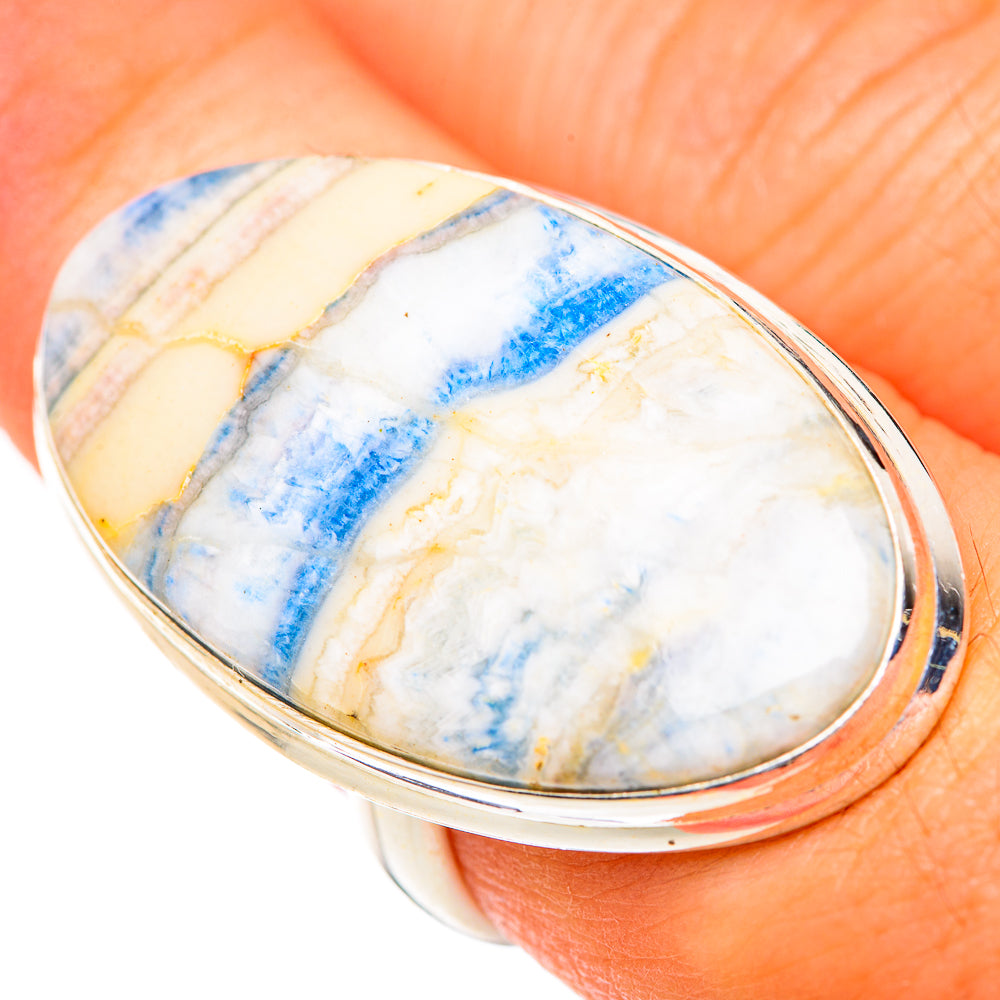 Blue Scheelite Rings handcrafted by Anasilvercos - RING125623