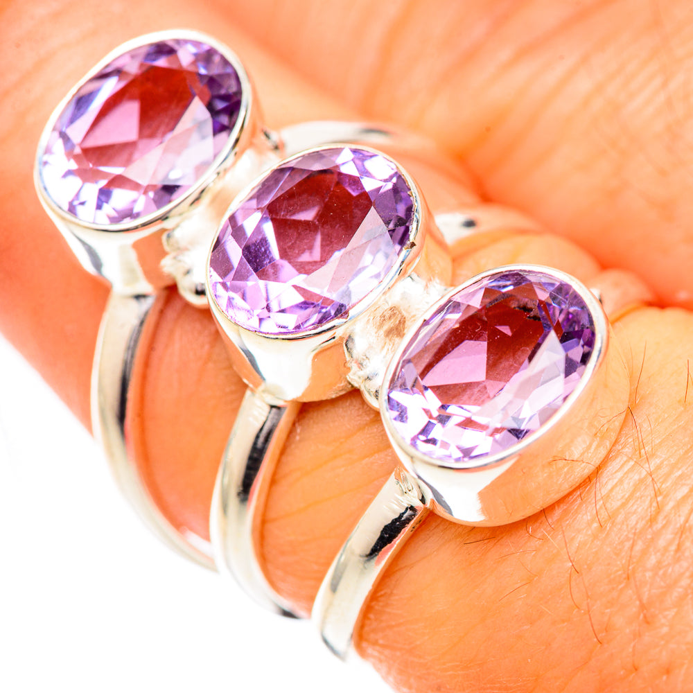Pink Amethyst Rings handcrafted by Anasilvercos - RING125626