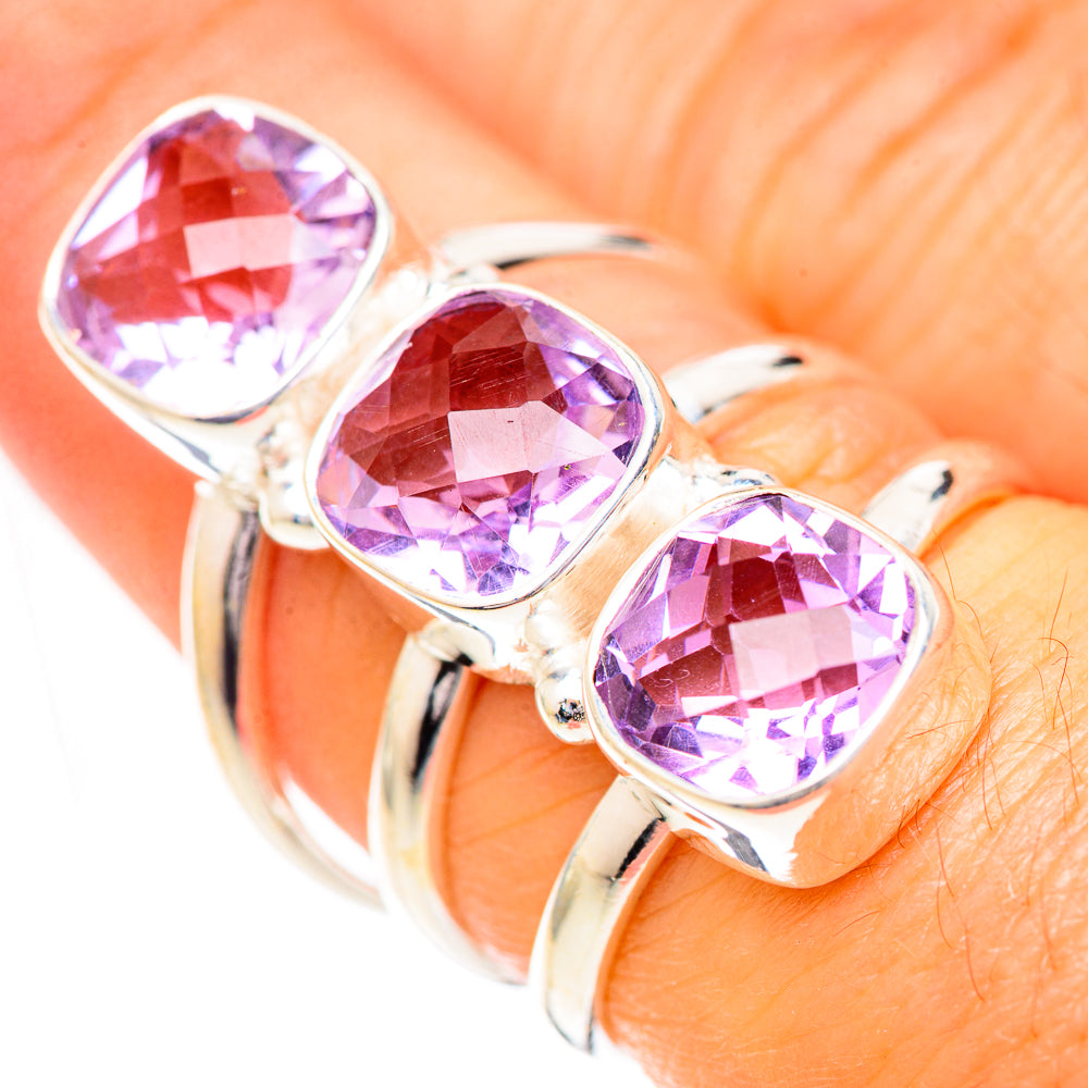 Pink Amethyst Rings handcrafted by Anasilvercos - RING125650