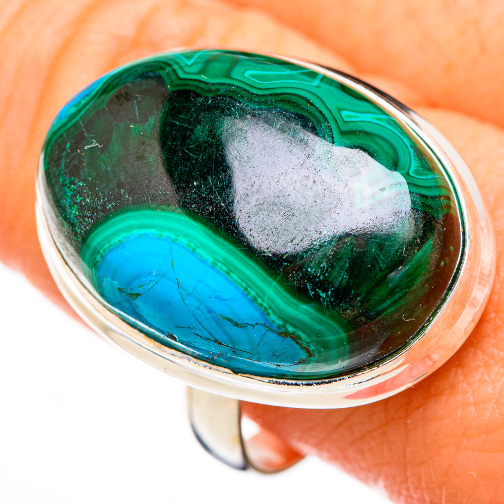 Malachite In Chrysocolla Rings handcrafted by Anasilvercos - RING125770