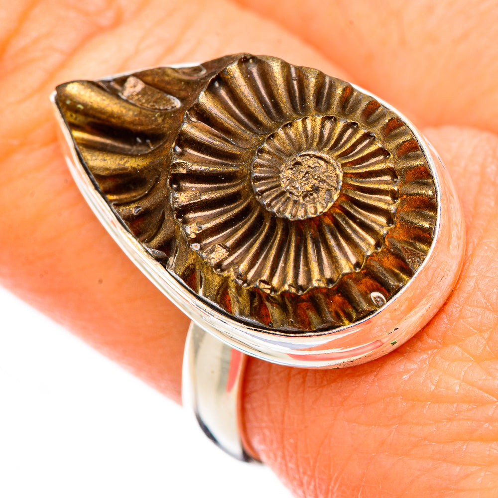 Pyrite Sea Shell Rings handcrafted by Anasilvercos - RING125777
