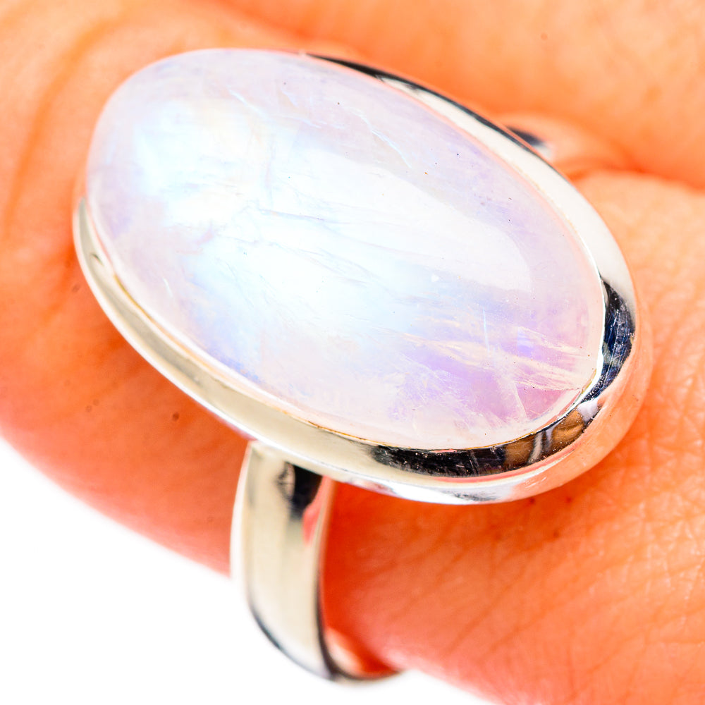 Rainbow Moonstone Rings handcrafted by Anasilvercos - RING125780