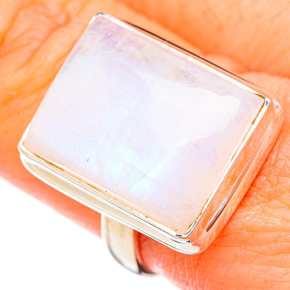 Rainbow Moonstone Rings handcrafted by Anasilvercos - RING125783