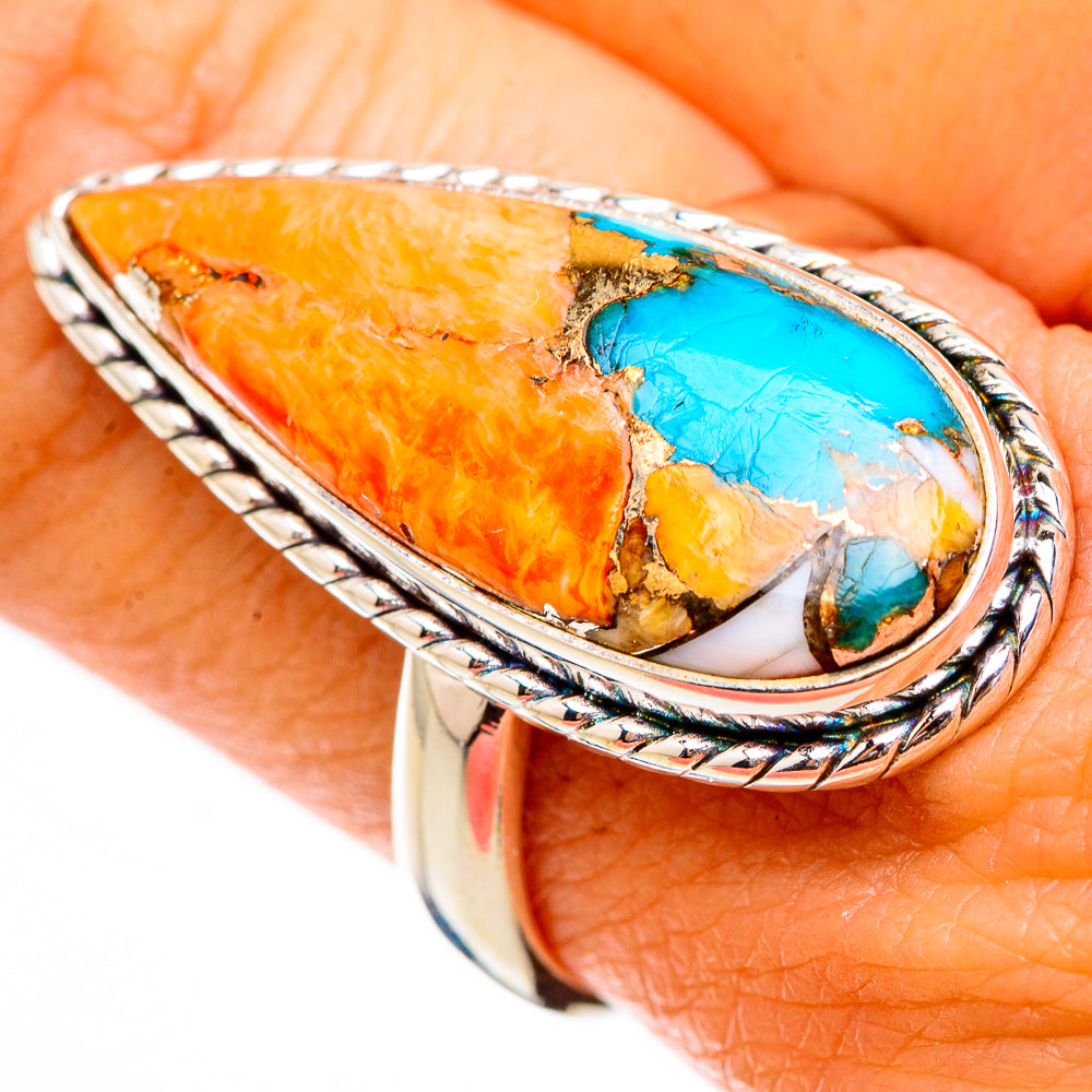 Spiny Oyster Turquoise Rings handcrafted by Anasilvercos - RING125787