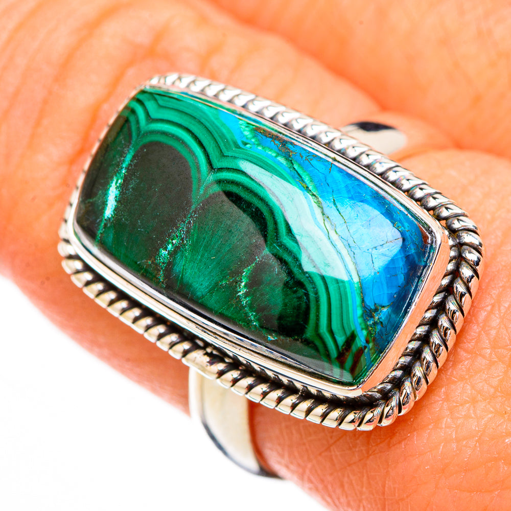 Malachite In Chrysocolla Rings handcrafted by Anasilvercos - RING125798