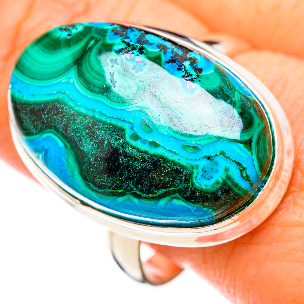 Malachite In Chrysocolla Rings handcrafted by Anasilvercos - RING125814