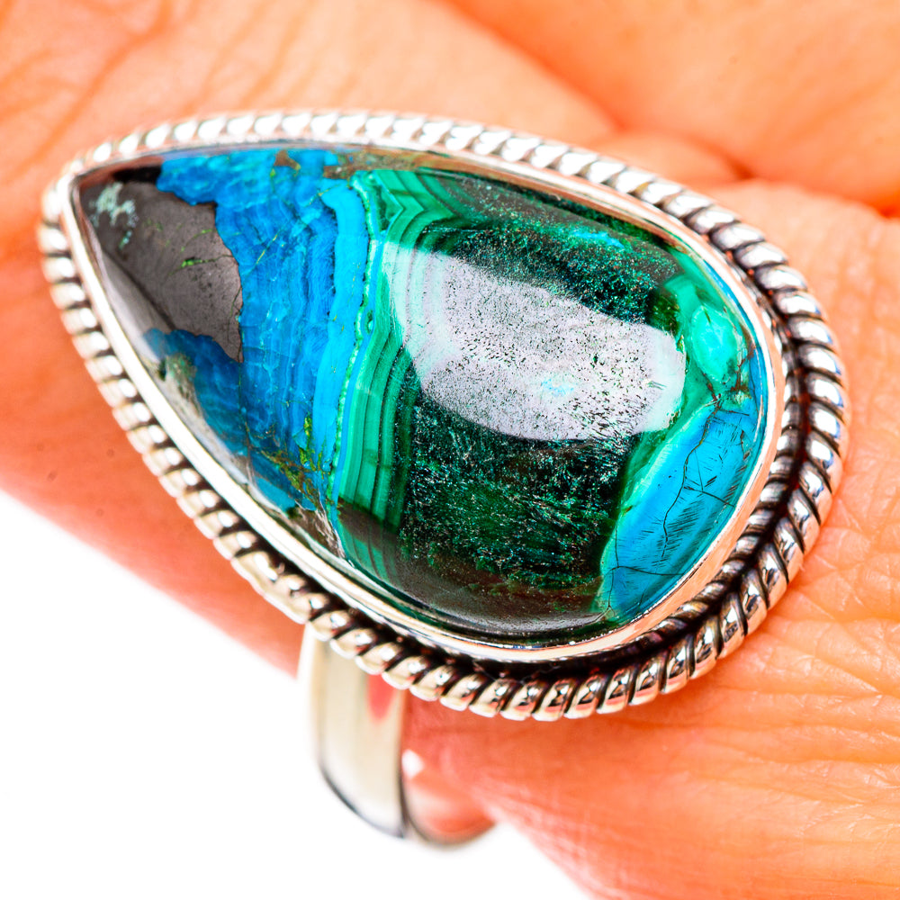 Malachite In Chrysocolla Rings handcrafted by Anasilvercos - RING125818