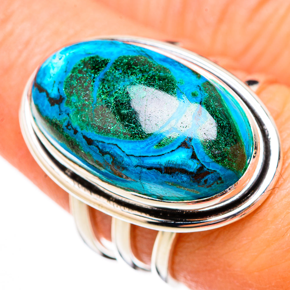 Malachite In Chrysocolla Rings handcrafted by Anasilvercos - RING125838