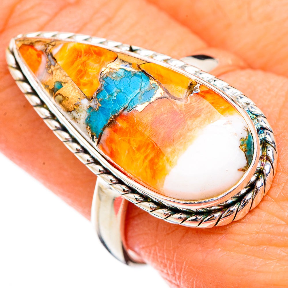 Spiny Oyster Turquoise Rings handcrafted by Anasilvercos - RING125840