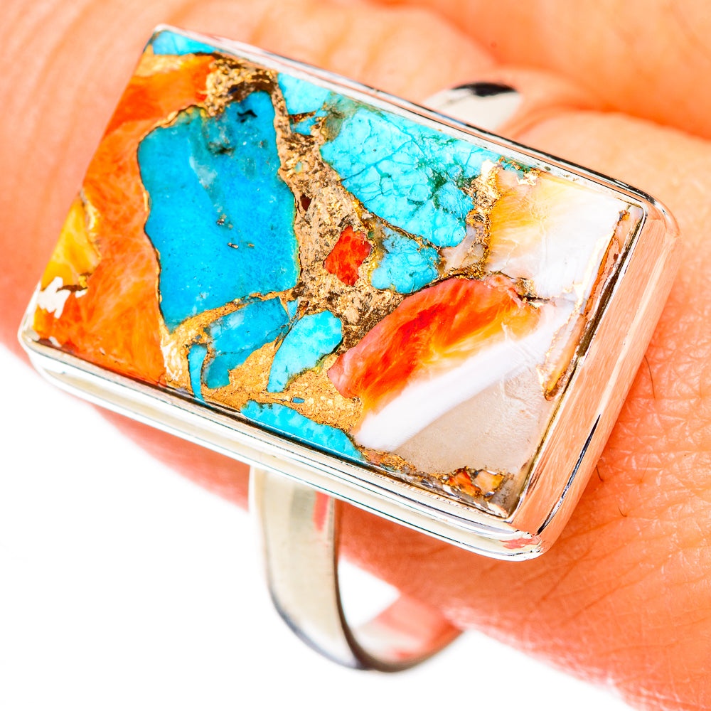Spiny Oyster Turquoise Rings handcrafted by Anasilvercos - RING125843