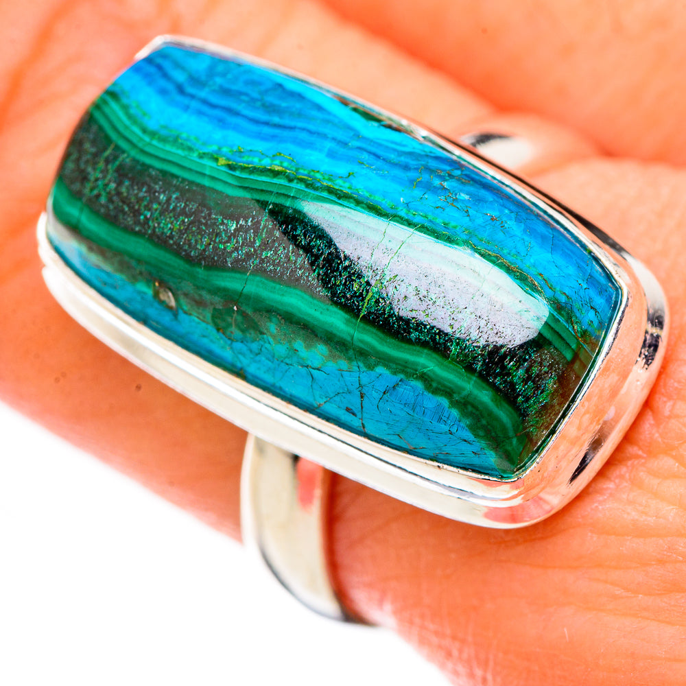 Malachite In Chrysocolla Rings handcrafted by Anasilvercos - RING125867