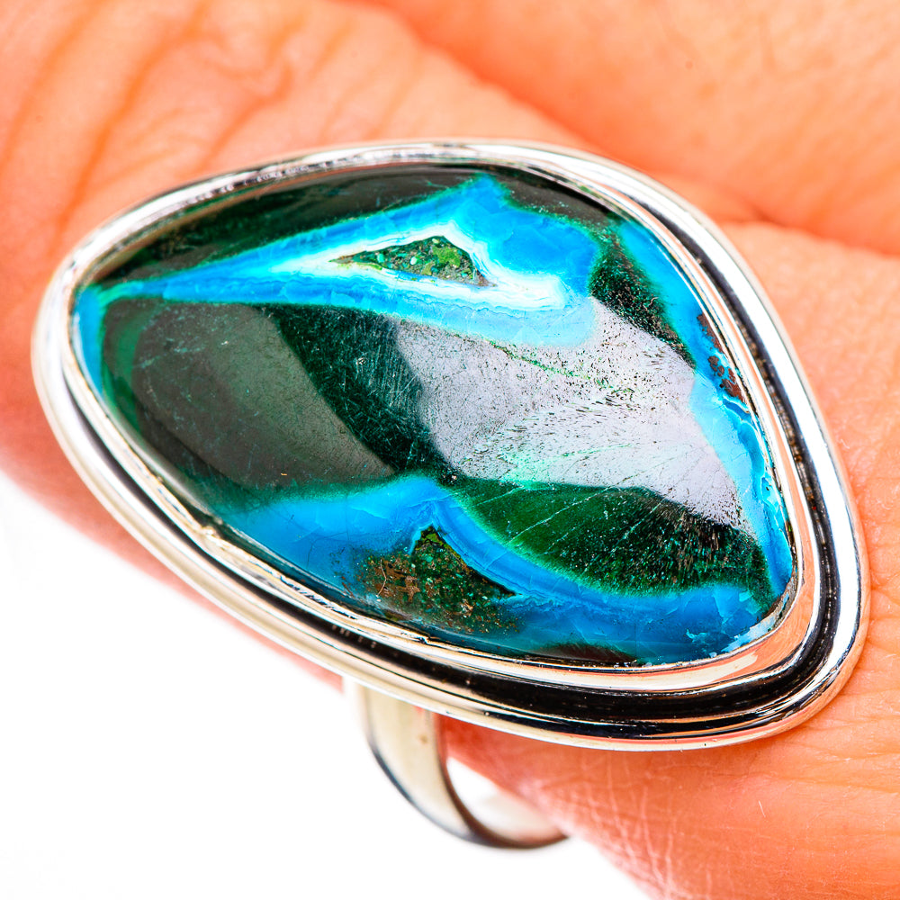 Malachite In Chrysocolla Rings handcrafted by Anasilvercos - RING125873
