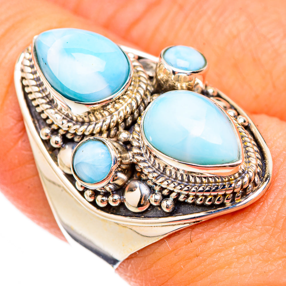 Larimar Rings handcrafted by Anasilvercos - RING125878
