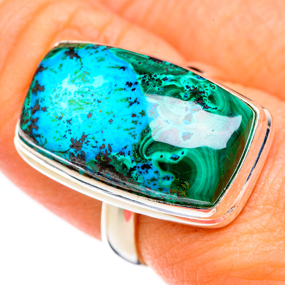 Malachite In Chrysocolla Rings handcrafted by Anasilvercos - RING125887