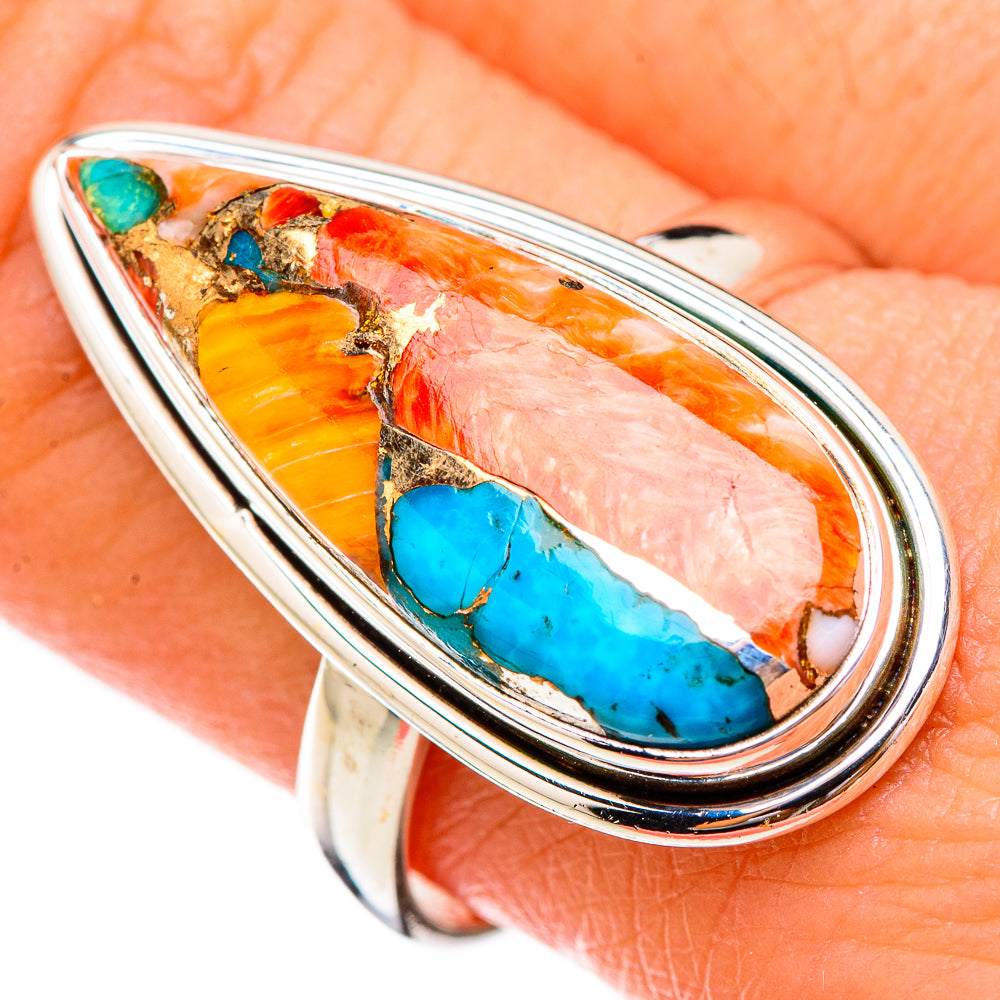Spiny Oyster Turquoise Rings handcrafted by Anasilvercos - RING125890