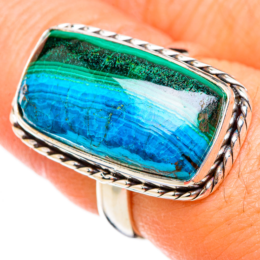 Malachite In Chrysocolla Rings handcrafted by Anasilvercos - RING125891