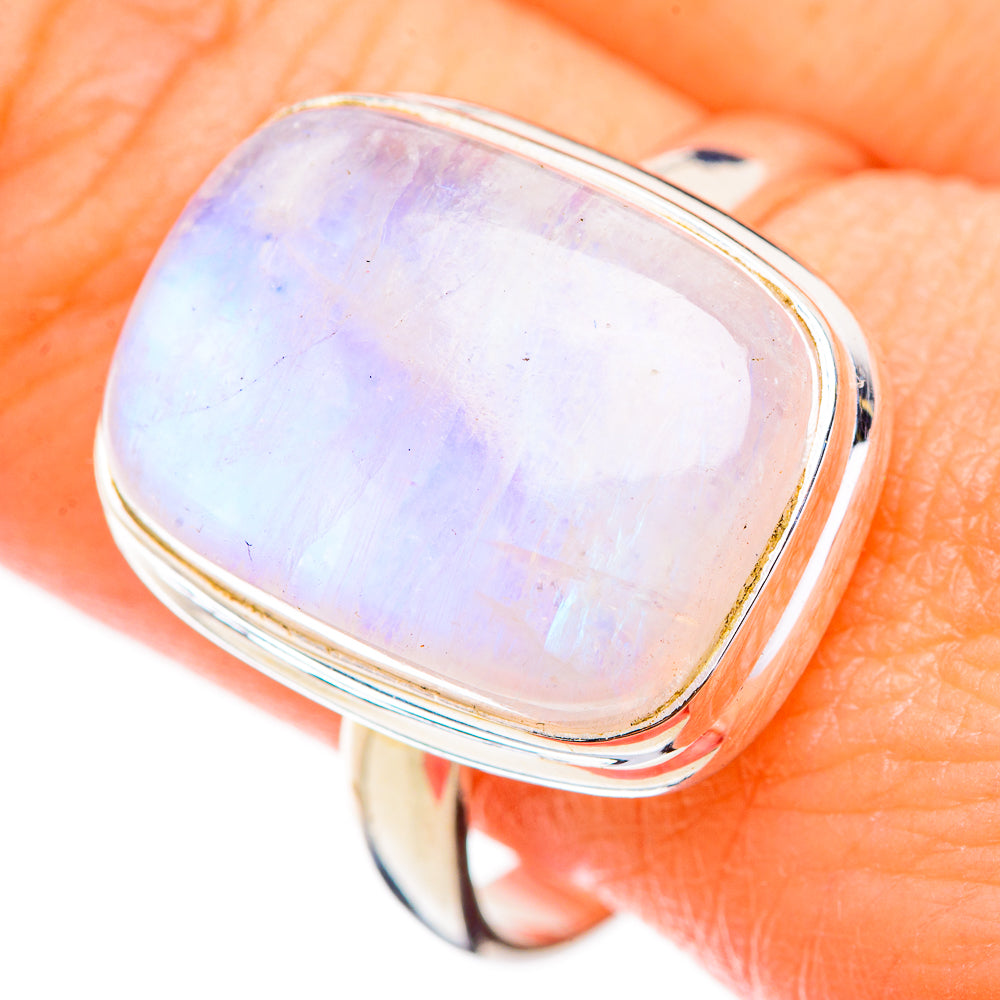 Rainbow Moonstone Rings handcrafted by Anasilvercos - RING125898