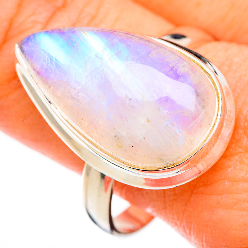 Rainbow Moonstone Rings handcrafted by Anasilvercos - RING125900