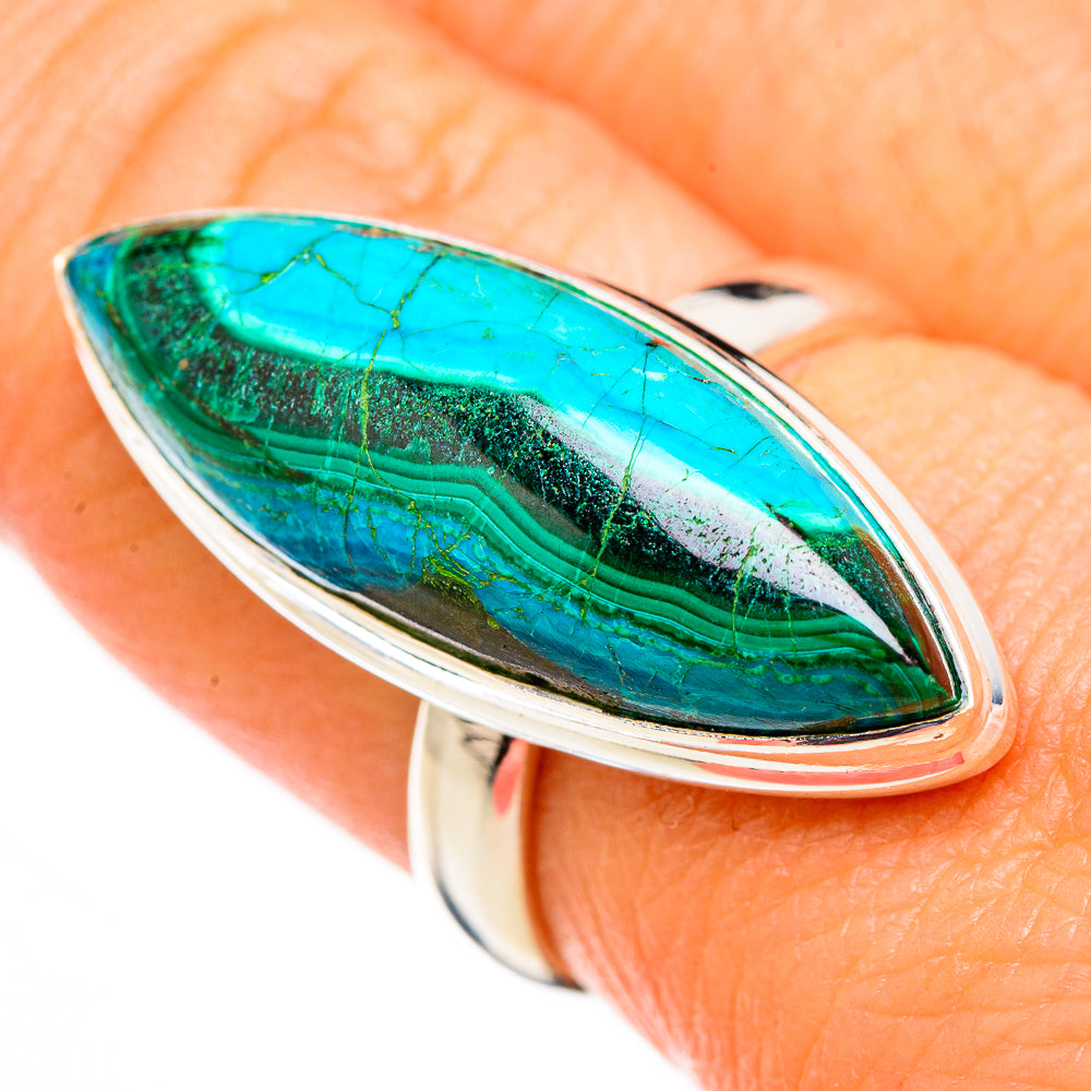 Malachite In Chrysocolla Rings handcrafted by Anasilvercos - RING125907