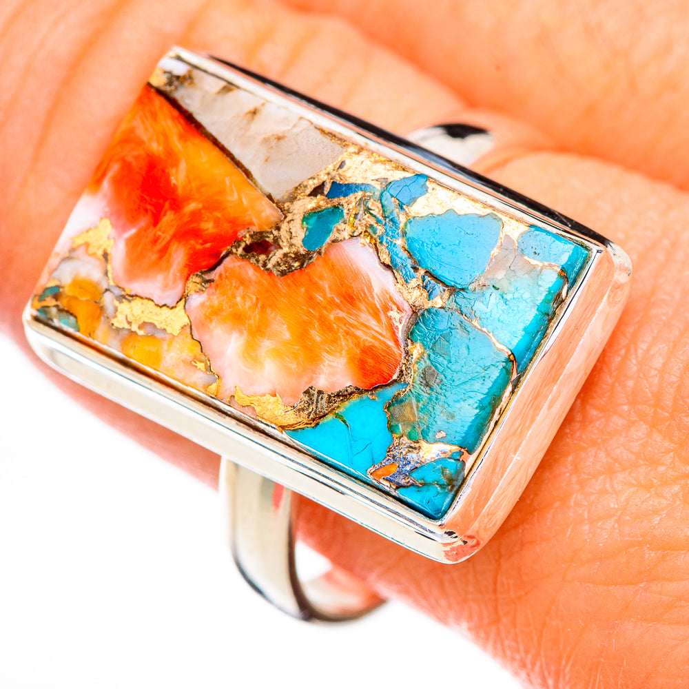 Spiny Oyster Turquoise Rings handcrafted by Anasilvercos - RING125908