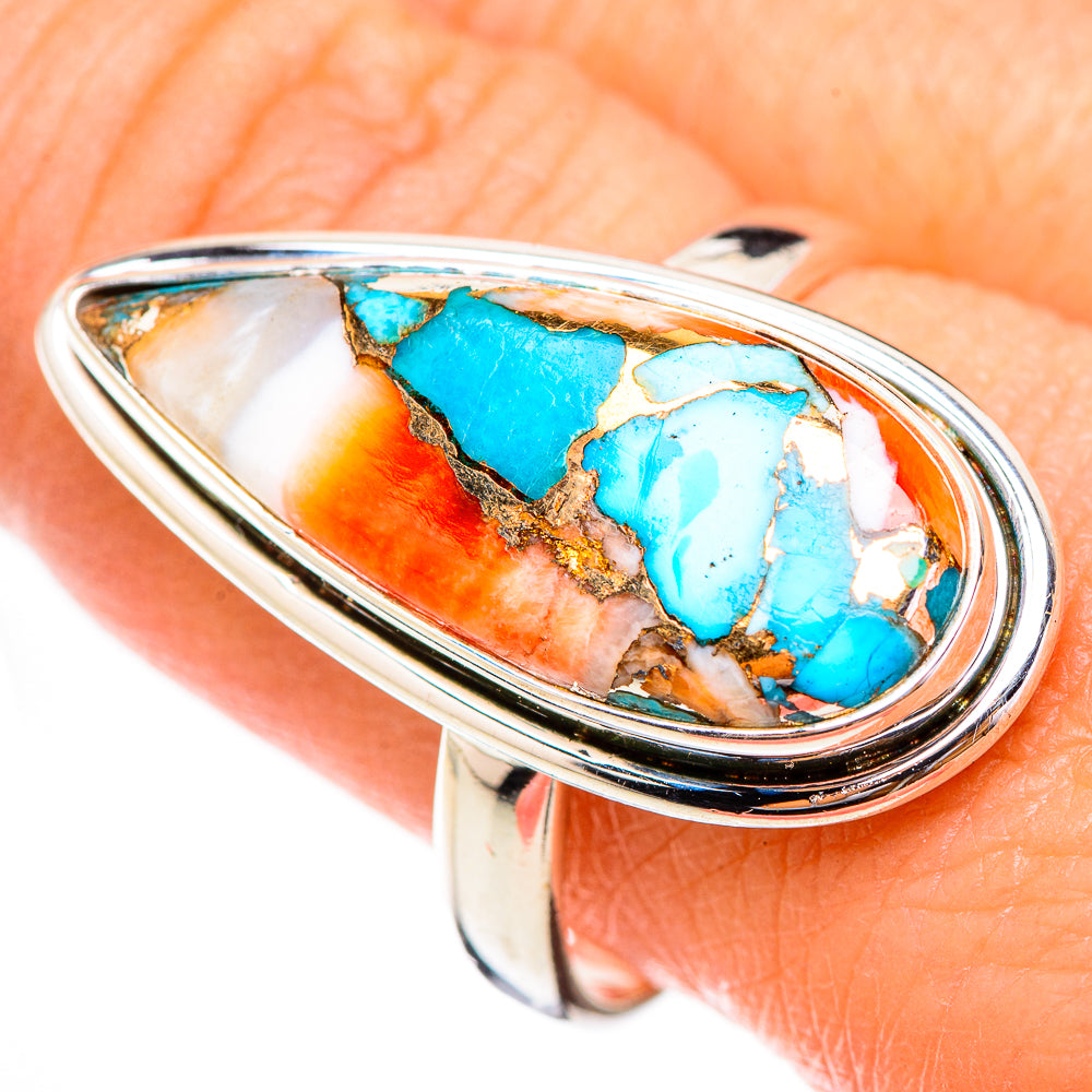 Spiny Oyster Turquoise Rings handcrafted by Anasilvercos - RING125912