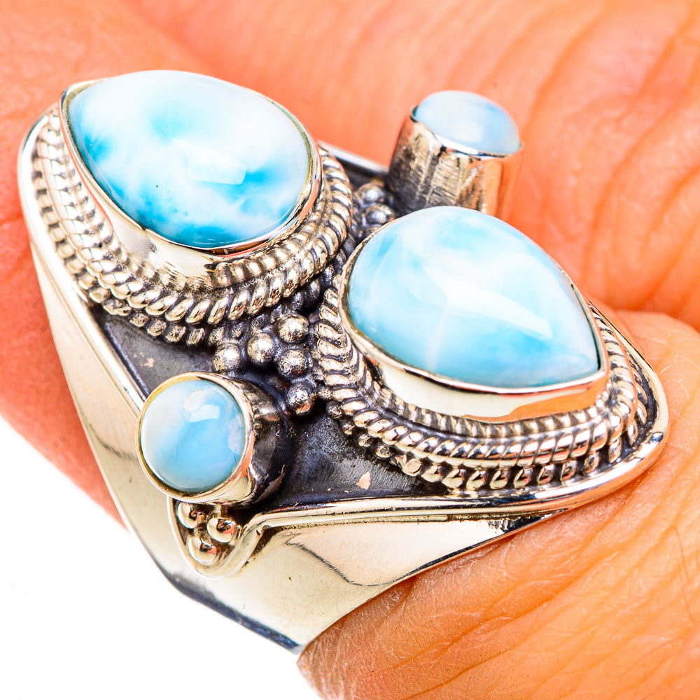 Larimar Rings handcrafted by Anasilvercos - RING125922