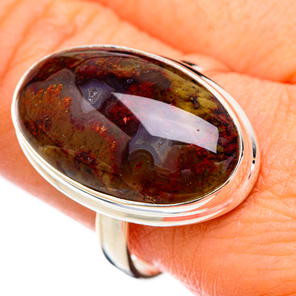 Indonesian Plume Agate Rings handcrafted by Anasilvercos - RING125923
