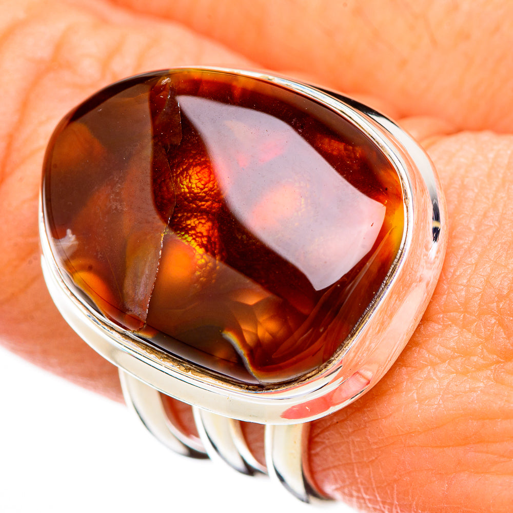 Mexican Fire Agate Rings handcrafted by Anasilvercos - RING125924