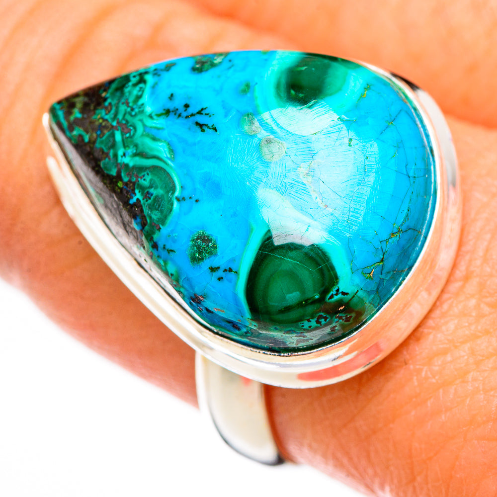 Malachite In Chrysocolla Rings handcrafted by Anasilvercos - RING125935