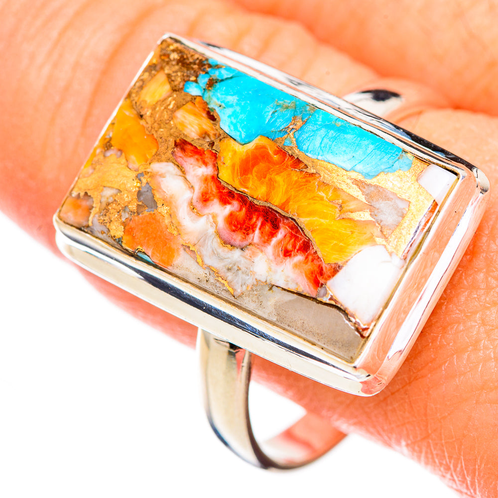 Spiny Oyster Turquoise Rings handcrafted by Anasilvercos - RING125937