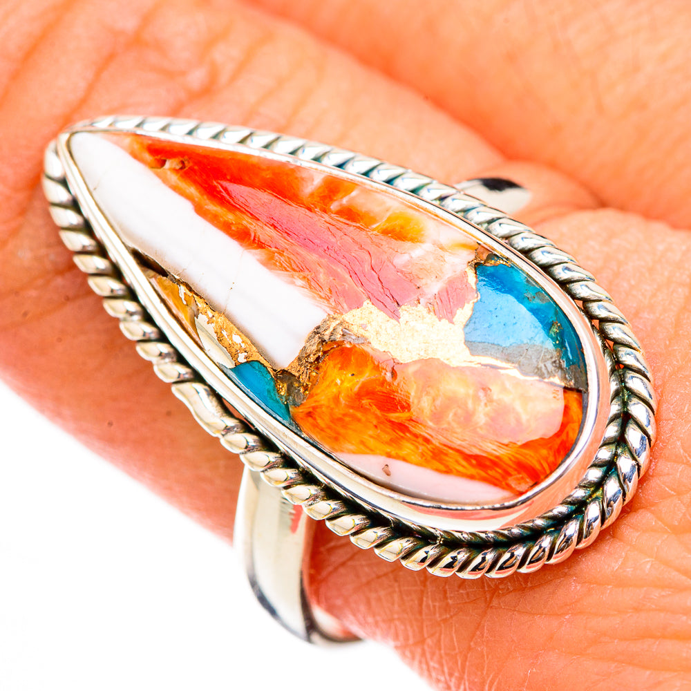 Spiny Oyster Turquoise Rings handcrafted by Anasilvercos - RING125940