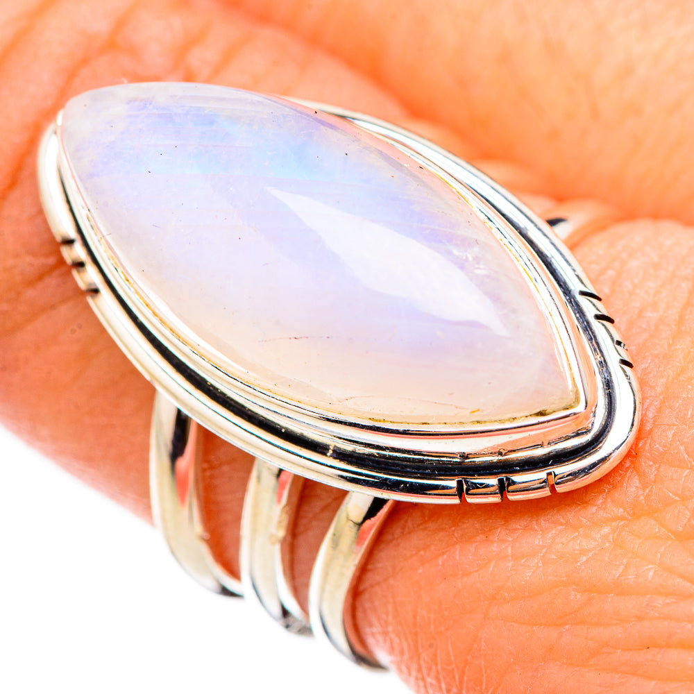 Rainbow Moonstone Rings handcrafted by Anasilvercos - RING125954