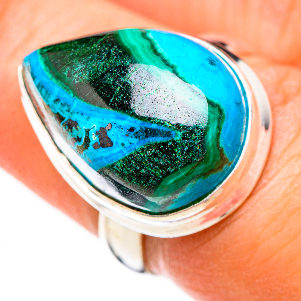 Malachite In Chrysocolla Rings handcrafted by Anasilvercos - RING125957