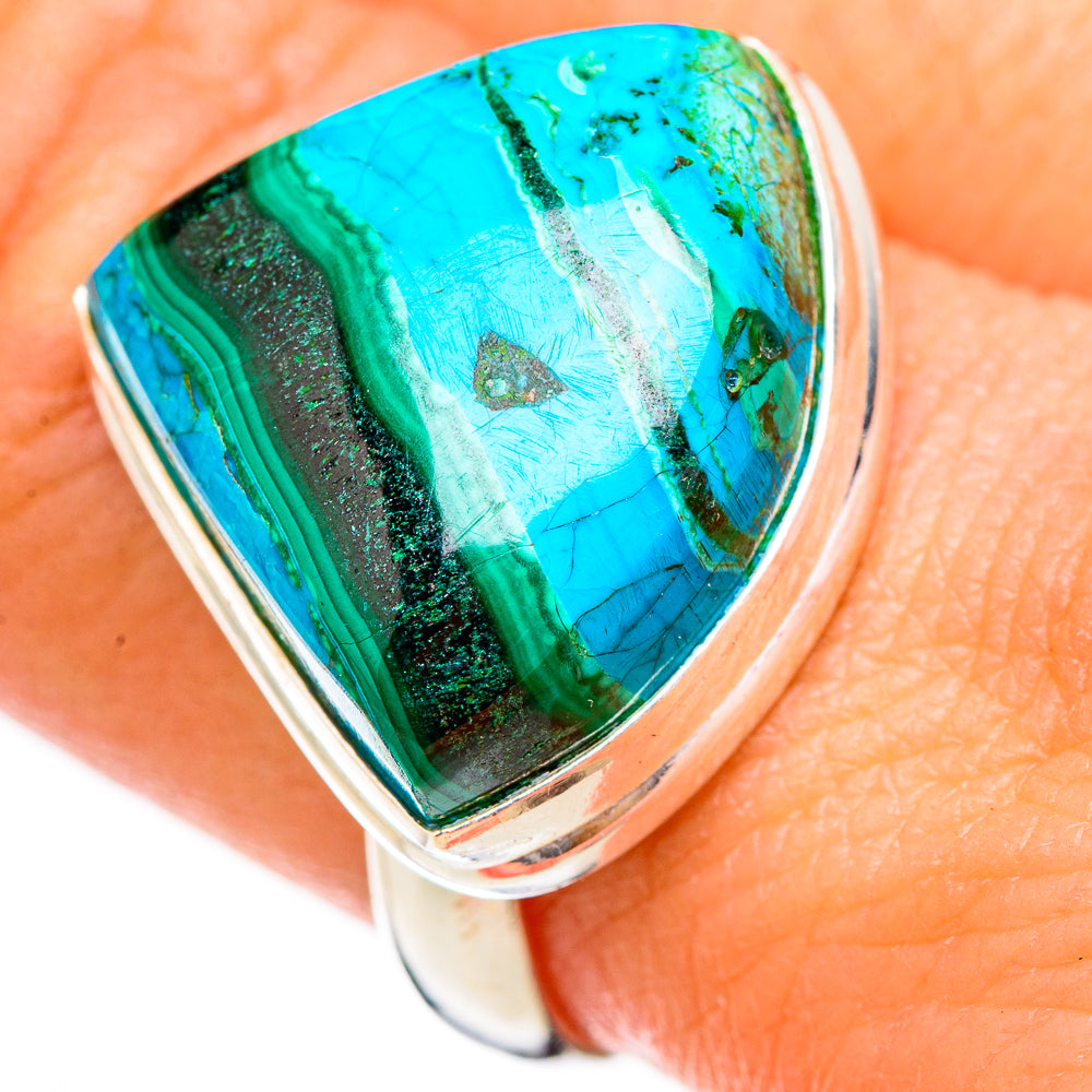 Malachite In Chrysocolla Rings handcrafted by Anasilvercos - RING125961